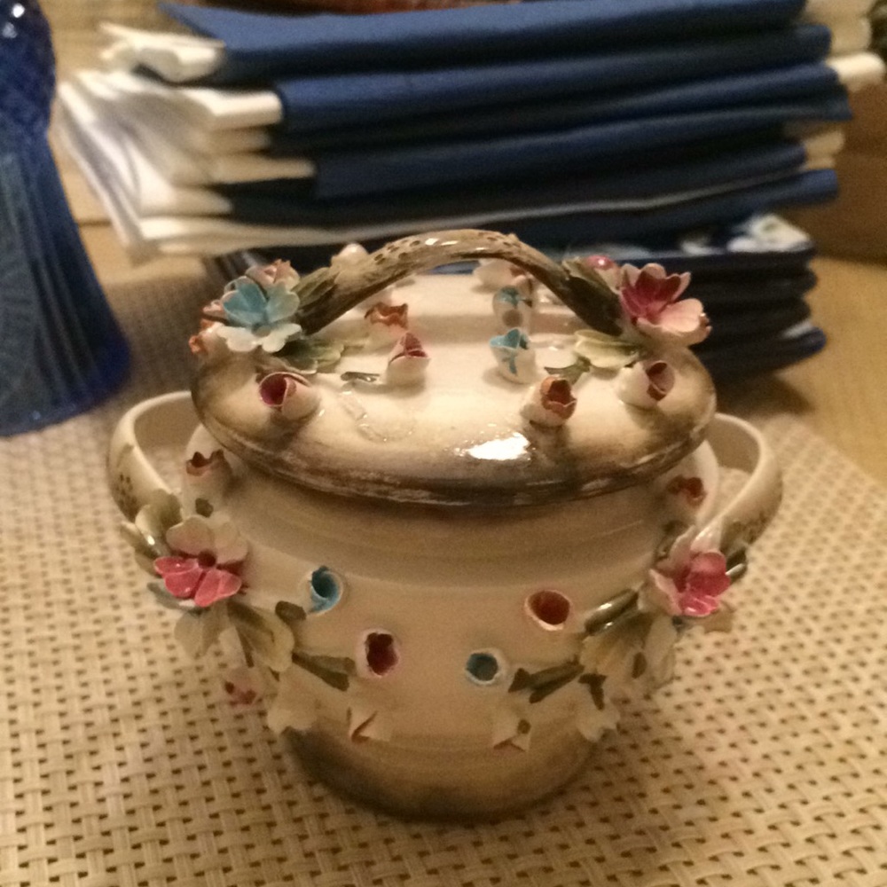 Vintage Capodimonte  porcelain dish rare